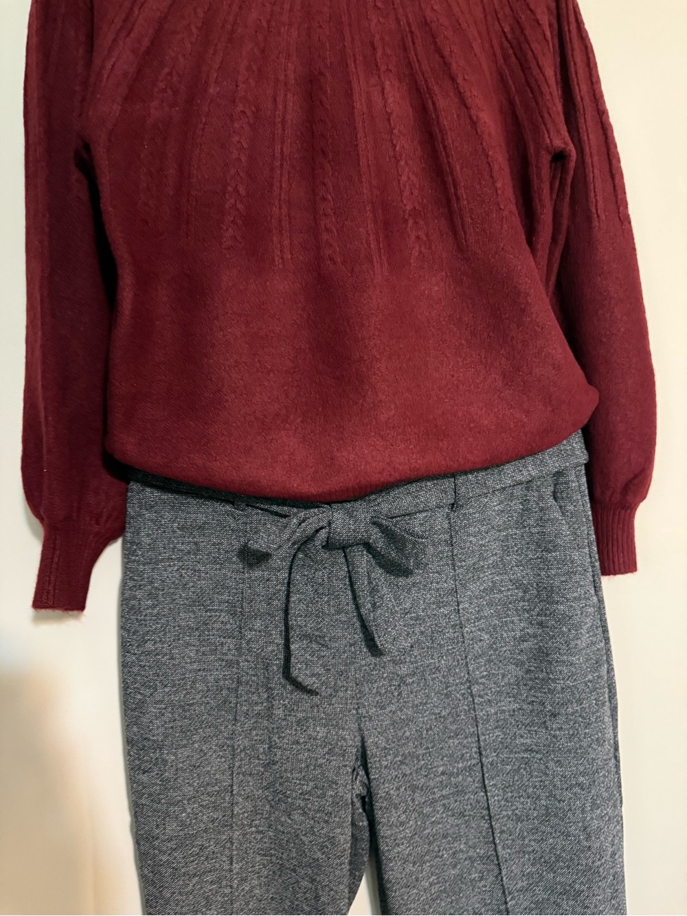 b.young Byrowan Belt Pants Wide Leg Pants Gray Large NWT